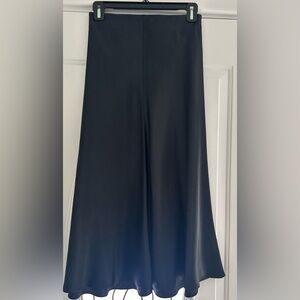 Babaton Black Satin Midi Skirt